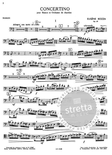 Concertino Op From Eug Ne Bozza Buy Now In The Stretta Sheet Music
