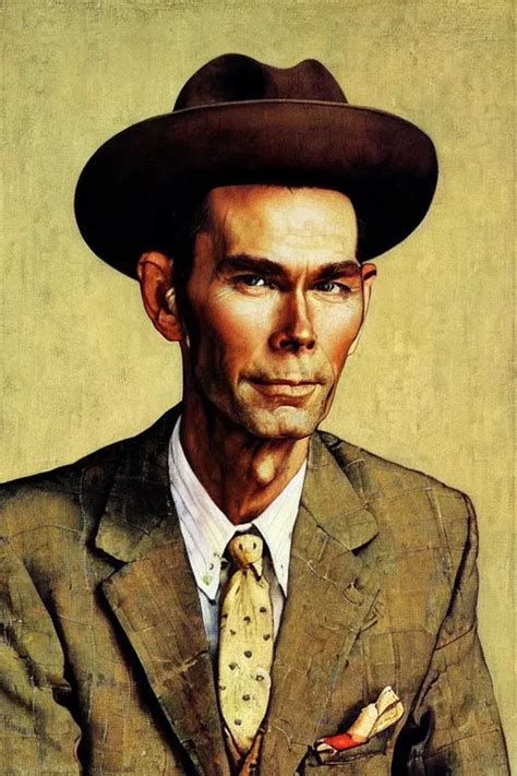 Portrait Of Hank Williams By Norman Rockwell Stable Diffusion