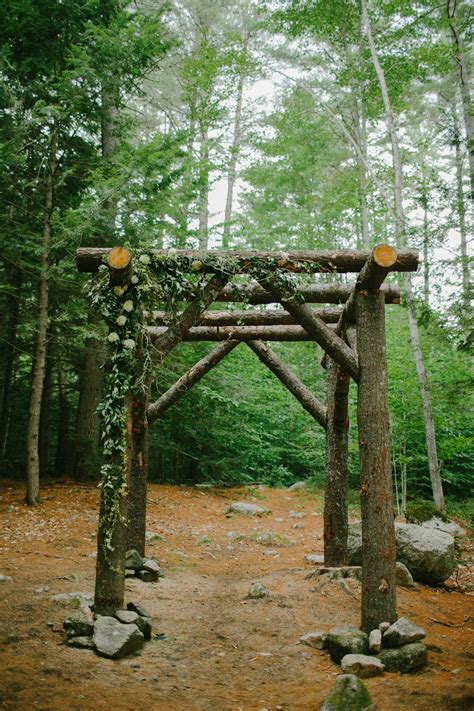Rustic Handcrafted Tree Trunk Wedding Arbor Garden Yard Ideas Diy