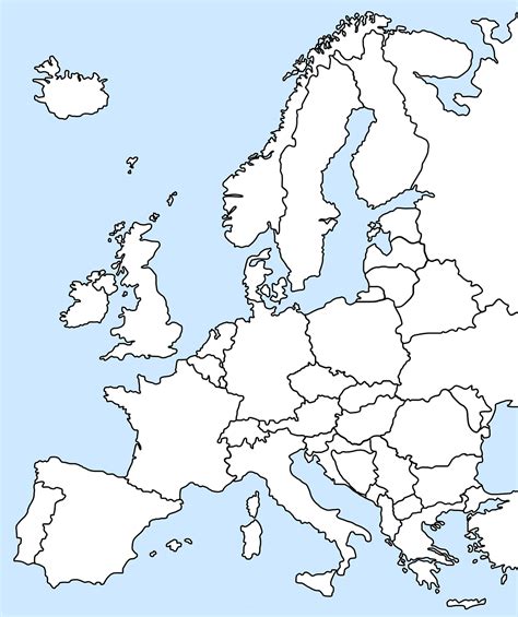 Blanco Kaart Van Europa Afbeelding Kleurplaat Kinderen Kleurplaat