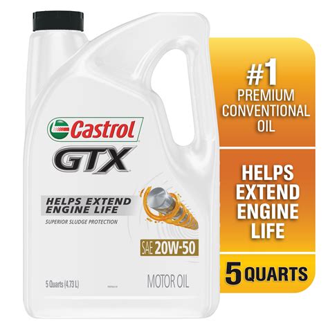Buy Castrol Gtx 20w 50 Conventional Motor Oil 5 Quarts Online At