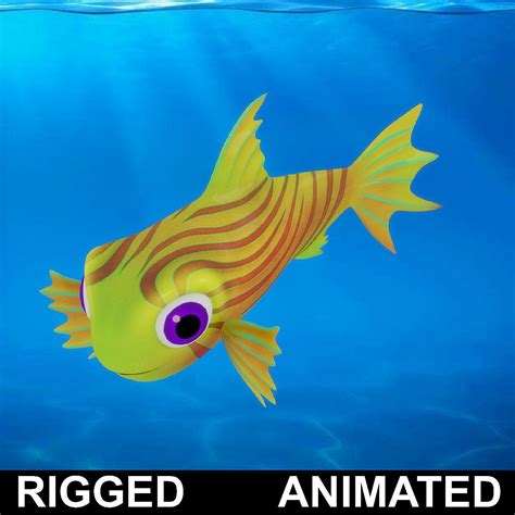 3d Model Cartoon Fish10 Rigged Animated Cgtrader