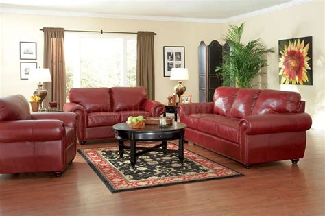 Love The Red With The Traditional Rug Leather Sofa Living Room Red