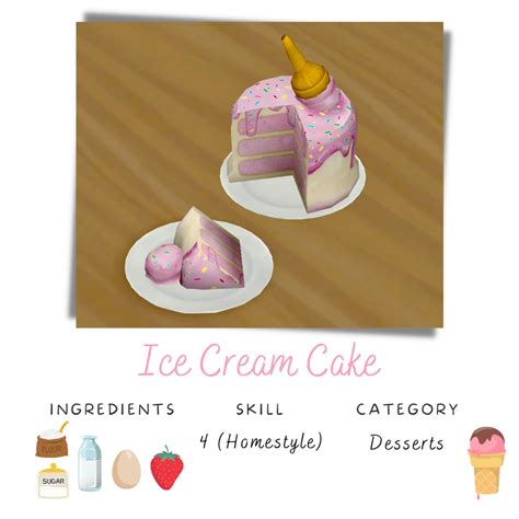 Ice Cream Cake Sims 4 Cuisine And Food Mods Explore Delicious