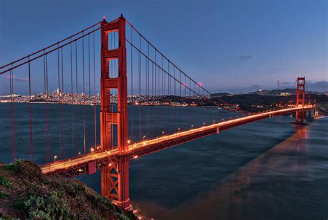 Golden Gate Bridge At Night Photograph By Rebecca Gillum