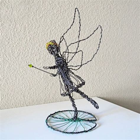 Wire Sculpture Fairy Princess Wire Sculpture Black Fairy Wire Art