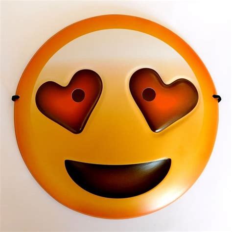 Heart Eyes Smiley Emoji Mask Uk Emoticon Party Novelty