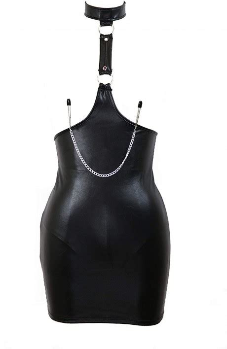 dreamgirl 11054 leather fetish open cup harness chemise sassystar