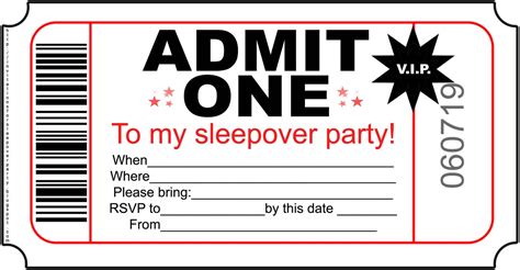 sleepover invitation templates printable