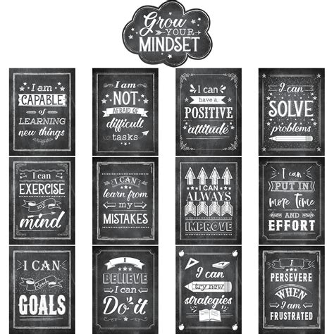 Buy Growth Mindset S Bulletin Board Positive Sayings Accents Display Set Motivational Classroom