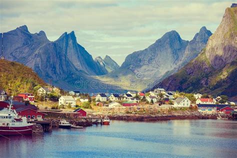 Reine Village On Lofoten Islands Norway Beautiful View Of The Village