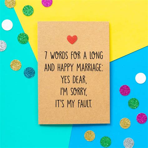 Long And Happy Marriage Funny Wedding Card By Bettie Confetti