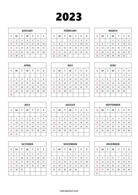 2023 Printable Calendar Word Free Printable Templates