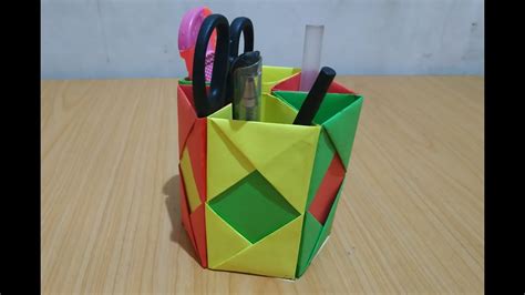 Cara Membuat Tempat Pensil Dari Kertas Origami Kreatifitas Terkini