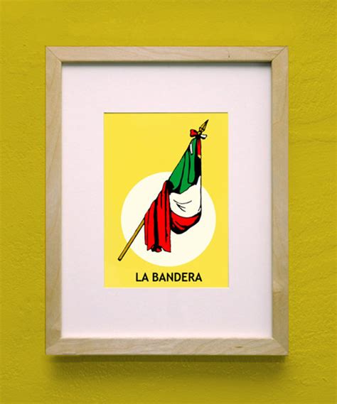 La Bandera Loteria Mexicana Pop Art Print Etsy España