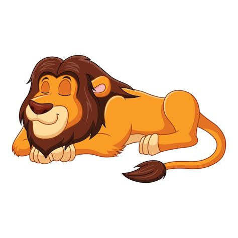 Premium Vector Cartoon Illustration Of A Lion Sleeping