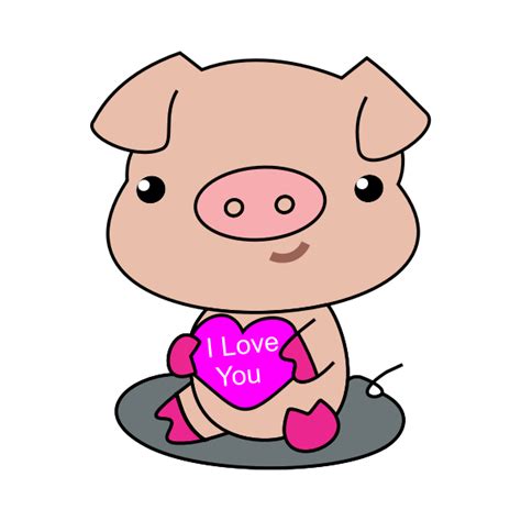 Pig With Heart Free Svg