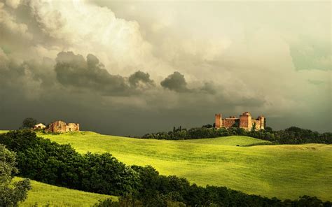 Architecture Building Nature Castle Ancient Tuscany Italy Field