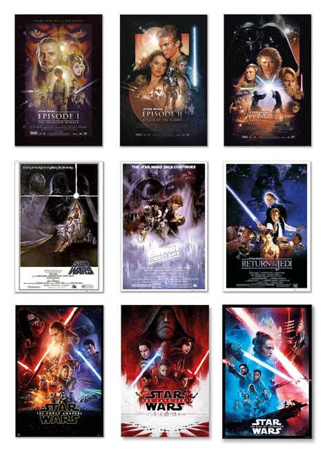 Star Wars Episode I Ii Iii Iv V Vi Vii Viii Ix Movie Poster