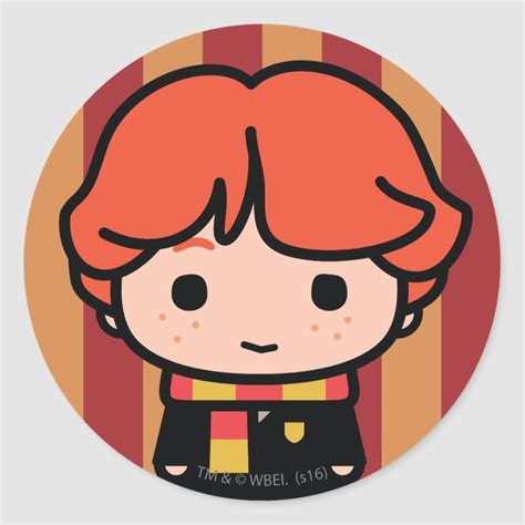 Ron Weasley Cartoon Character Art Classic Round Sticker In 2021 Harry Potter