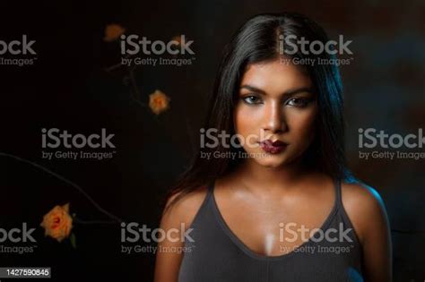 Beautiful Indian Lady Posing For High Fashion Model Photoshoot By
