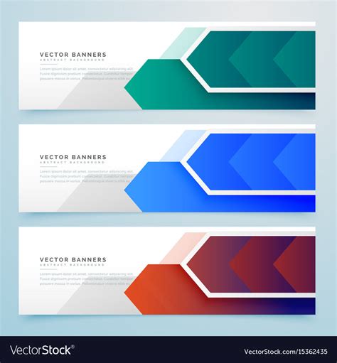 Abstract Arrow Geometric Banners Set Royalty Free Vector