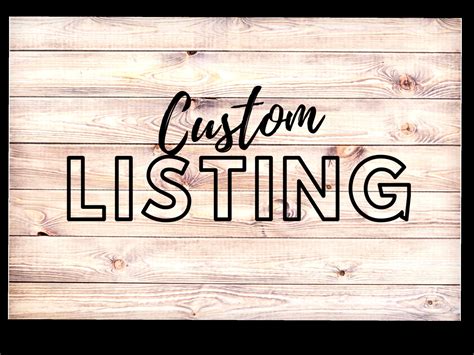 Custom Listing Etsy