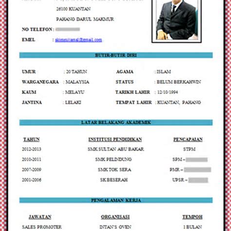 Resume Simple Bahasa Melayu Hugojoyslevy