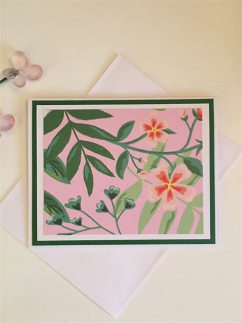 Simple Yet Very Pretty A Handmade Note Card That Is Blank Etsy