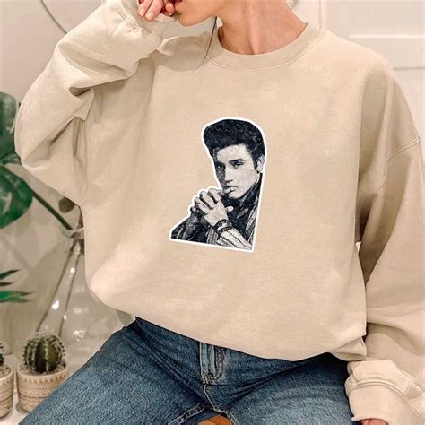 Vintage Elvis Sweatshirt King Of Rock Crewneck Elvis Pre Inspire