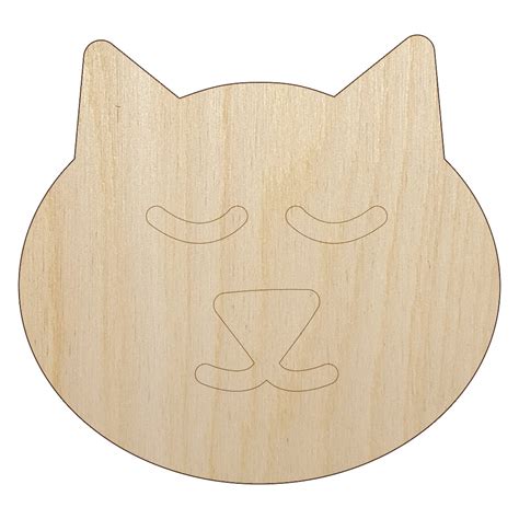Cat Face Wood Shape Unfinished Piece Cutout Craft Diy Projects 470
