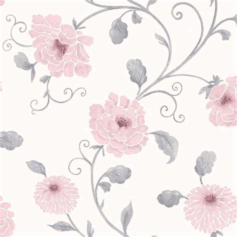 Arthouse Antoinette Floral Smooth Pink And White Wallpaper In 2020
