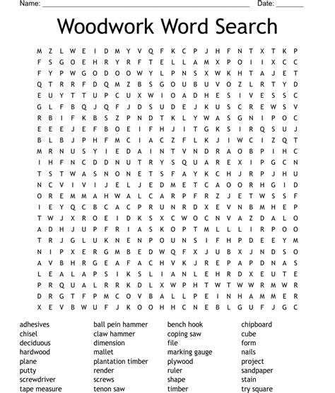Woodworking Crossword Wordmint