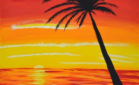 Easy Simple Sunset Drawing Pencil Canvas Source