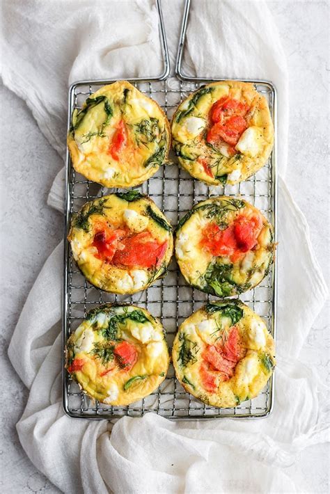 Sprinkle goat cheese evenly over top. Smoked Salmon Breakfast Frittatas | 15 Healthy, Make-Ahead ...