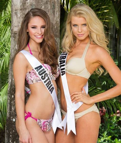 Julia Furdea Miss Austria 2014 L And Tegan Martin Miss Australia