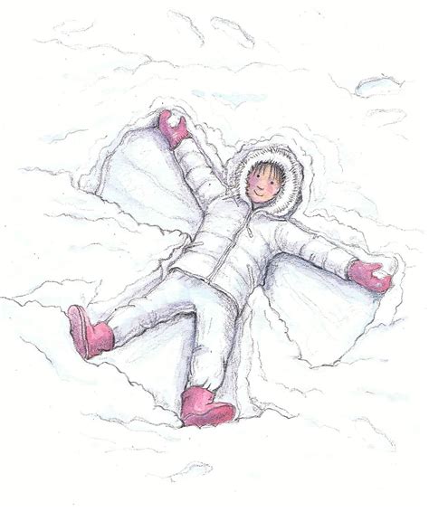Just Pencil On Paper Snow Angel