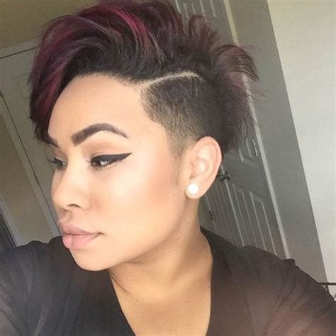 23 Most Badass Shaved Hairstyles For Women Curly Pixie Hairstyles