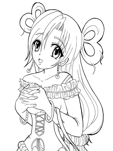 Simple Anime Girl Coloring Pages Coloring Pages