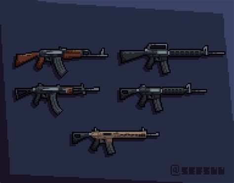 Pixel Art Assault Rifles Rpixelguns