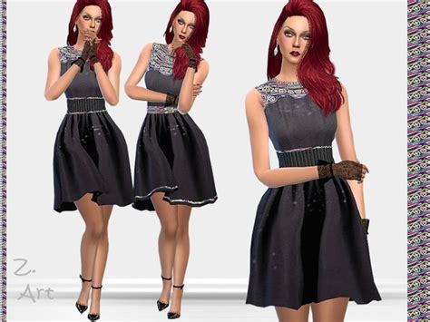 The Sims Resource Lady Chic Dress By Zuckerschnute20 • Sims 4 Downloads