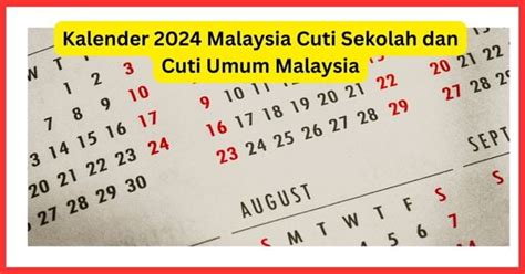 Kalender 2024 Cuti Umum And Cuti Sekolah Malaysia