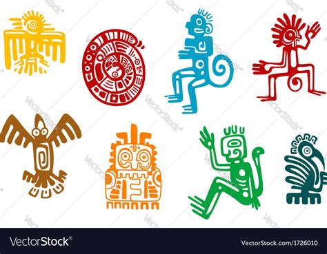 abstract maya and aztec art symbols royalty free vector