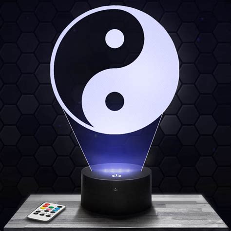 Yin And Yang 3d Led Lamp With A Base Of Your Choice Pictyourlamp