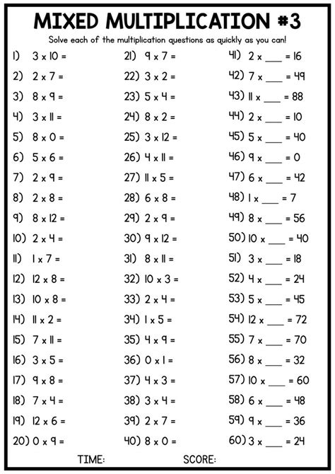Free Printable Mixed Multiplication And Division Worksheets
