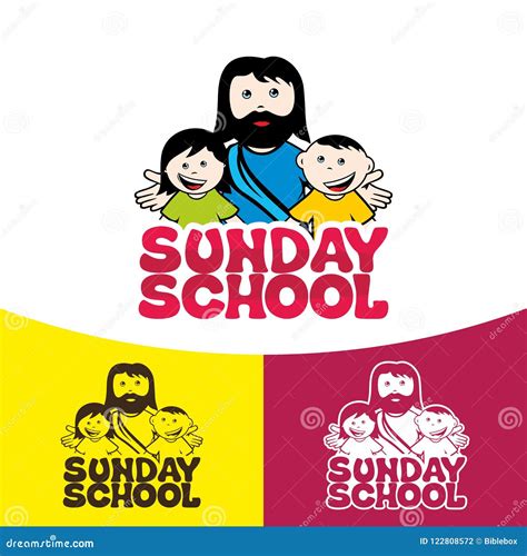 Logo Sunday School Christian Symbols Stock Vector Illustration Of