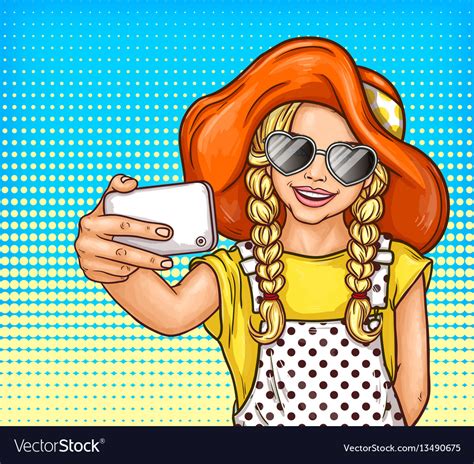 Pop Art Little Girl In Sunglasses Royalty Free Vector Image