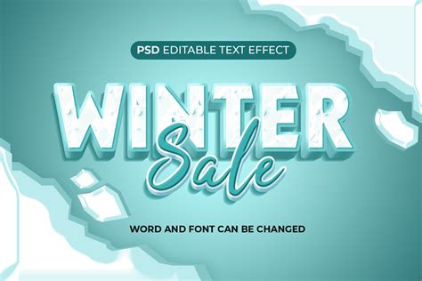Artstation 3d Winter Sale Psd Fully Editable Text Effect Layer