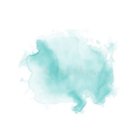 Abstract Mint Green Watercolor Water Splash On A White Background Stock