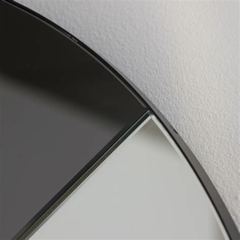 Modern Art Deco Dualis Orbis™ Round Mirror Black Frame Oversized